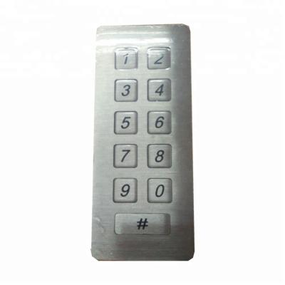 China Waterproof metal stainless steel number pad with 11 keys for elevator for sale