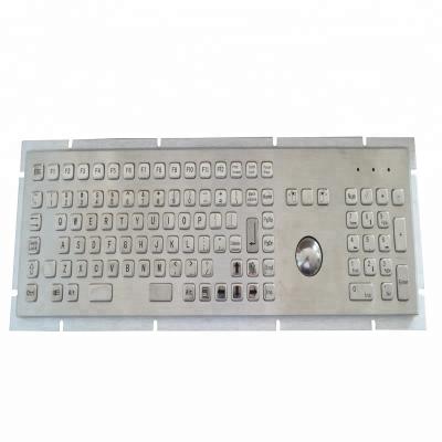 China Computer Keyboard Wholesale IP65 Metal Trackball High Quality Waterproof Silver Keyboard for sale