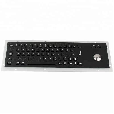 China Industrial Keyboard 67 Key Metal Trackball Stainless Steel Black Keyboard for sale