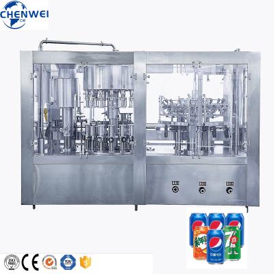 China Work Efficient High Quality CW 1000-2000 Cans Bottles Carbonated Drinks Filling Whole Line For Sale for sale