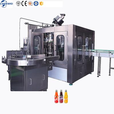 China Bottle-no bottle high quality automatic small plug 3 in 1 hot filling and capping machine for juice beverage milk water for sale