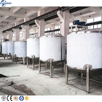 China High Quality Hot Sale 1000-3000L CW Electric Heating Jacket Mixing Tank With Mixer For Milk Juice Water Heating for sale