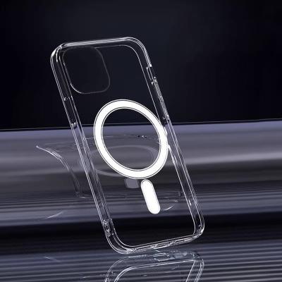 China Original Quality Magsafes Magnetic Wireless Charging Transparent Clear Shockproof Phone Case Shockproof For iPhone 14 Pro Max for sale