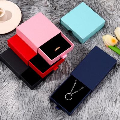 China Recyclable Cardboard Drawer Sliding Necklace Earring Bracelet Ring Custom Gift Paper Packaging Jewelry Box for sale