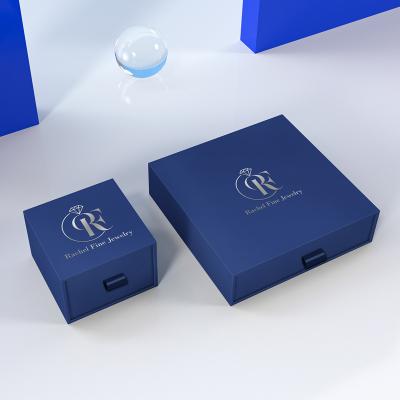 China Recyclable Custom Logo Necklace Design Box Package Slide Drawer Paper Box Cardboard Jewelry Gift Bag With Black Foam For Jewelry Packaging for sale