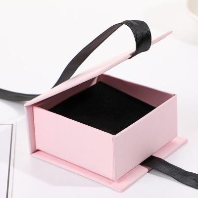 China Recyclable Custom Logo Luxury Jewelry Box With Necklace Ring Gift Set Package Mirror Paper Packaging Design Jewelry Boxes With Ribbon for sale