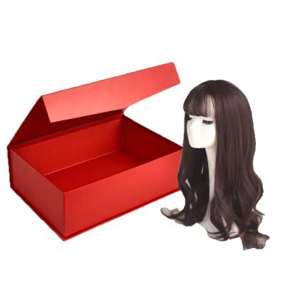 China Recyclable Luxury Custom Logo Braid Wig Hair Extension Boxes Magnet Closure Paper Packaging Wholesale Pillow With Handle And Ribbon Insert for sale