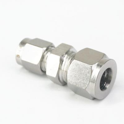 China CNG 6mm x 8mm OD Stainless Steel Double Union Tube Fitting Ferrule Compression Reducer Tube Fitting for sale