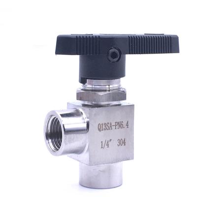 China General TONY Angle Ball Valve Stainless Steel Female Thread SS304 SS316 90 Degree Threaded Ball Valve for sale