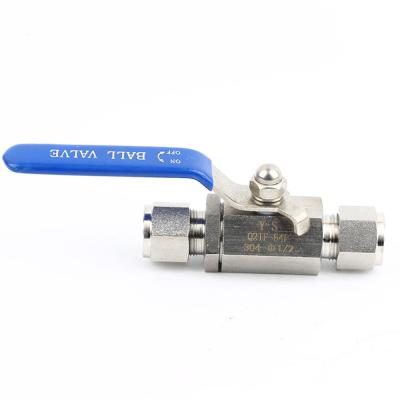 China Stainless Steel Double Ferrule Air Gas Ball Valve General Pressure Gauge Ball Valve for sale