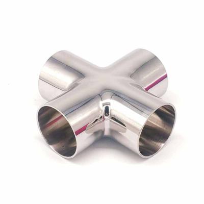 China Pipe Lines Connect TONY Food Grade Stainless Steel 4 Way Sanitary Cross Fit Butt Weld Fitting for sale