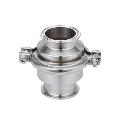 China Food Grade SS304 Check Valve Stainless Steel Tri Flange General Sanitary Spring Load Check Valve for sale