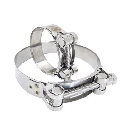 China Stable structure; Rust Prevention Specification SS304 T-bolt Multiple Hose Clamps Stainless Steel Adjustable Hose Clamp for sale