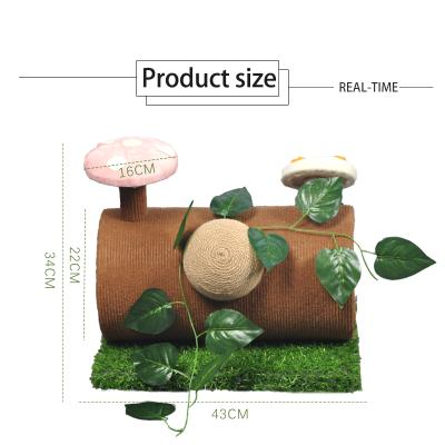 China 2021 Pet Toys Supplier Tree Hole Shape Sisal Cat Corner Scratching Board Fun House Scratcher Tunnel Viable for sale