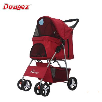 China Factory New 4 Wheel Double Pet Carts Cat Dog Easy Walk Folding Travel Sustainable Carrier Cart Twin Pet Stroller for sale