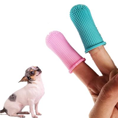 China Dogs Wholesale High Quality Soft Silicone Pet Finger Toothbrush Teeth Care Dog Brush For Puppy Small Dog for sale