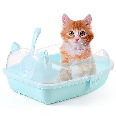 China Viable Cat Litter Tray, Pet Box Tray With Or Pan Toilet Loo Kitten Basin Supplies Sand High Rim Sifting Sided Send Cat Litter Bowl for sale