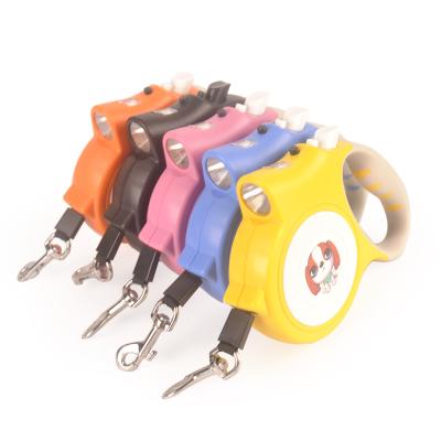 China New Design Viable Cartoon Retractable Dog Leash With Led Flashlight Retractable Dog Leash for sale