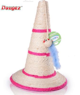 China New colorful style viable hot selling sisal and cat soft plush mouse mini tree cat scratcher post for sale