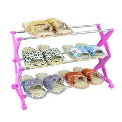 China Widely Used Modern Living Room Shoe Cabinet 3 Tier Foldable Shoe Display Rack Stand for sale