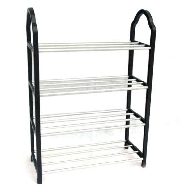 China Metal  Indoor Standing Shoe Rack 4 Tier Metal Shoe Rack Metal Rolling Cart Te koop