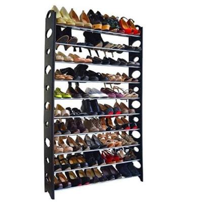 China Easy install outdoor shoe storage cabinets plastic shoe rack with 10 tiers en venta