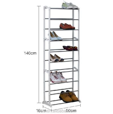 China 30 Pairs Standing Shoe Rack Metal Folding Display Stand Shelf  For Shoes zu verkaufen