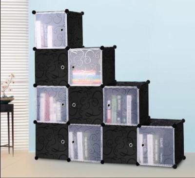 China DIY  Light Colorful Cube Storage Cabinet Waterproof Plastic Storage Cabinet with 10 Cubes for sale