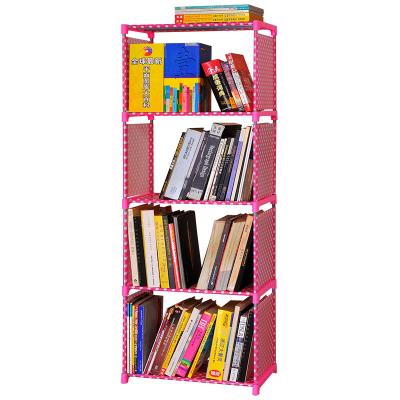 China Fabric Folding Dust Proof Bookcase Storage Plastic  Book Shelf Home Furniture zu verkaufen