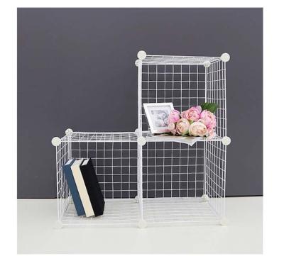 中国 3 Cubes Metal Wire Storage Organizer Assembled Plastic Panel And Wire Panel Storage 販売のため