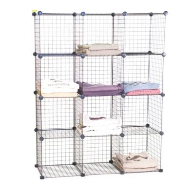 中国 Wide Use Wire Mesh Rack Decorative Corner Barbed Wire Portable Iron Cube Shelf 販売のため