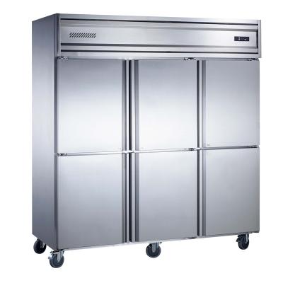 China Single-Temperature Commercial Six Doors Stainless Steel Upright Freezer for sale