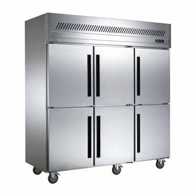 China Large Capacity Single-Temperature Stainless Steel Six Door Commercial Freezers for sale