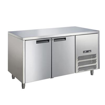 China Single-temperature kitchen 2 doors undercounter stainless steel refrigerator for sale