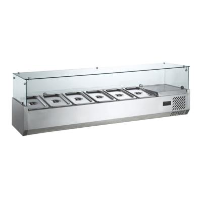 China 100L Commercial Single-temperature Stainless Steel Glass Fruit Salad Bar for sale