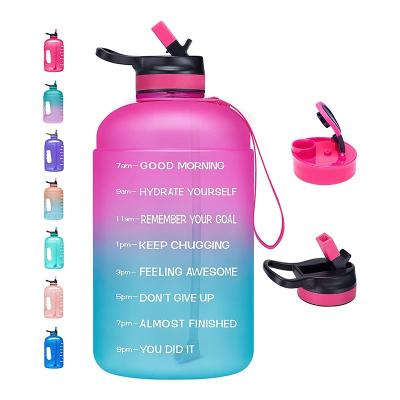 Cina Amazon top seller Leak proof BPA Free Tritan Colorful Large 1 Gallon Motivation Fitness Water Bottle in vendita