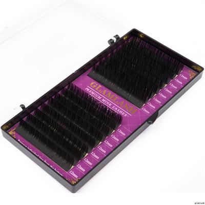 China GLAMLASH Natural Long Individual Mink Lashes Eyelash Extensions Tray Las de Faux for sale