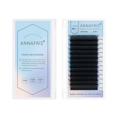 China ANNAFRIS Wholesale YY Lash High Quality YY Natural Soft Eyelashes Grafting Nature Accept Custom Labels Individual YY Eyelash Extension for sale