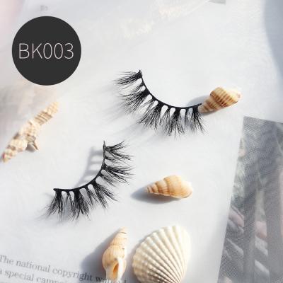 China Private Label Soft Cruelty Free 100% Mink Lashes BK Series Real Mink Strip Lashes Clear Eyelash Trays for sale