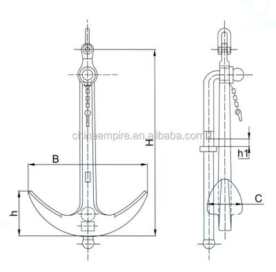 China Marine Ship Admiralty Anchor For High Quality Sailing Ship Boat With Certificates for sale