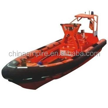 China Marine Outboard Motor Inflatable FRP Fender SOLAS FRP Rigid Rescue Boat for sale