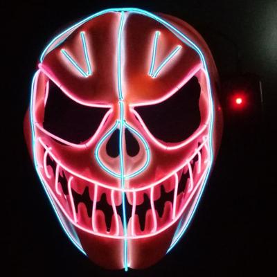 China Party Halloween Pumpkin Mask EL Flexible Wire LED Glowing Neon Holiday Lighting Mask For Carnival for sale