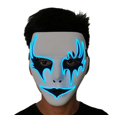 China Holloween\Party Scary Mask Halloween Cosplay Led Costume Mask EL Wire Light Up Mask For Festival Parties for sale