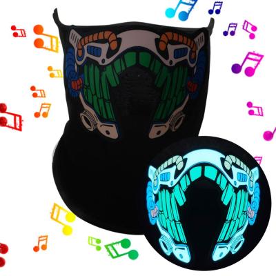 China Sound Active Cheap Noise Activated LED Light Up Halloween Mask Led Music Party Mask Scary Mask for sale