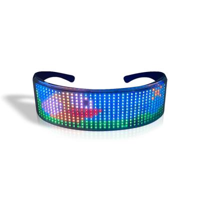 China Personality/Trendy/Fashion/Cool/Magic/DIY/APP Programmable Blue Full Color Glowing Glasses RGB LED Tooth Control, LED Glowing Glasses for Party, Festivals, Rave, Christmas for sale