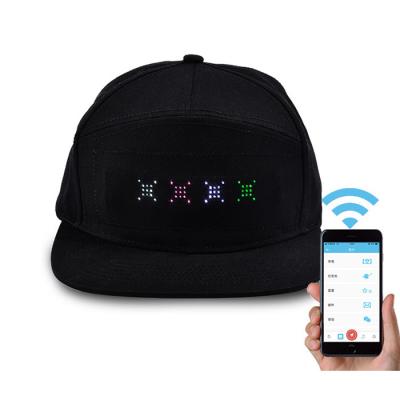 China 10 Hours Blue Tooth Led Message Smart Cap LED Animated Display Words For Christmas Halloween DJ Party Hip Hop Street Dance for sale