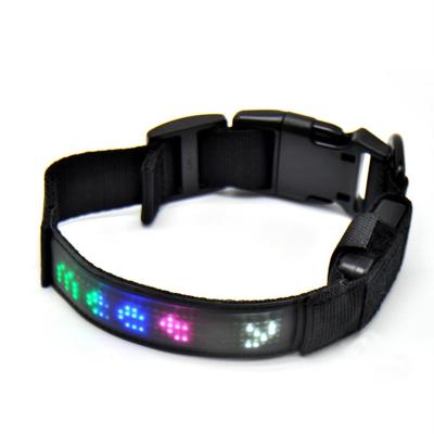 China Reflective Safety LED Dog Collar, APP Programmable Mode Glowing Dog Collar for sale