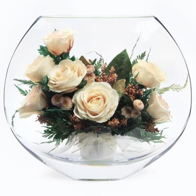 China China Factory Price Natural Touch Glass Cover Forever Preserved Rose Natural Eternal Rose for sale