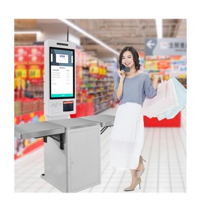 China Touch Screen 24 Inch 32 Inch Self Progress Touch Screen Payments Checkout Kiosk For Supermarket for sale