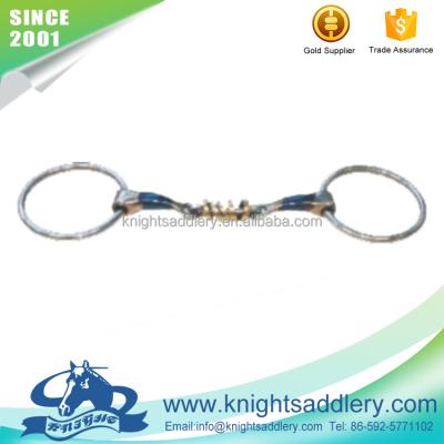 China Wholesale Equine Product SS Ring Horse Bit With Blue Steel Broken Mouthpiece All Size for sale